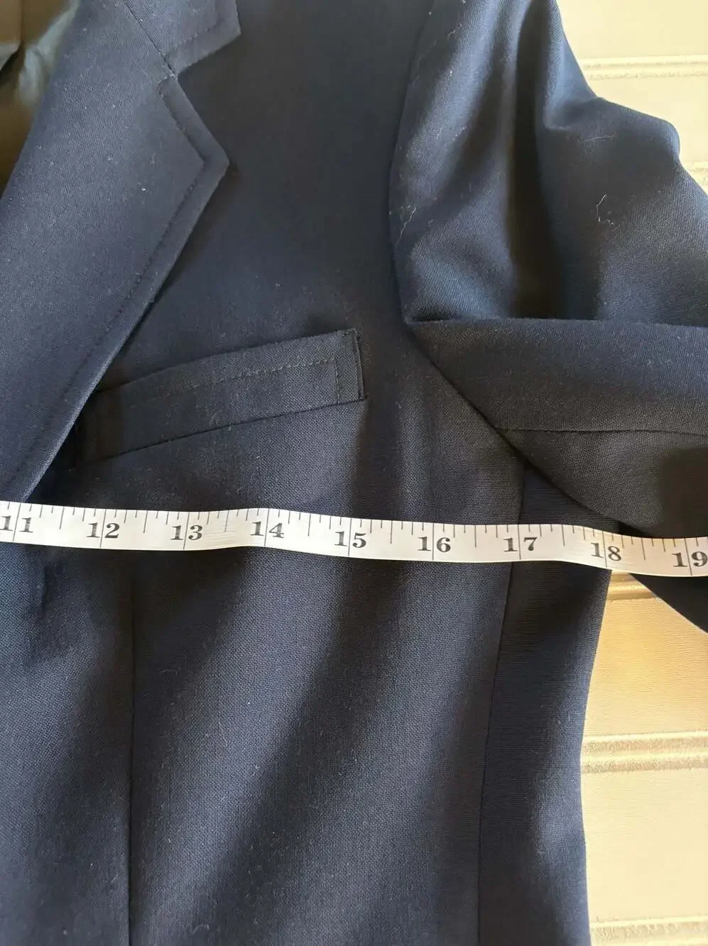 Huntington Navy Blue Single Breast Single Vent Two-Button Blazer Size  Old Money